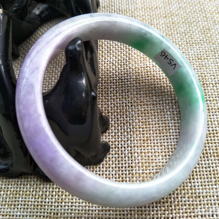 10% OFF- 53/54/55 mm Certified Natural 3 Color Jadeite Emerald A Jade HandCarved Bracelet Bangle V546