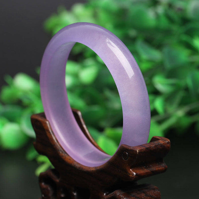 10% OFF- 55-65 mm Certified Natural Icy Purple Jadeite Emerald A*Jade HandCarved Bangle A19402018