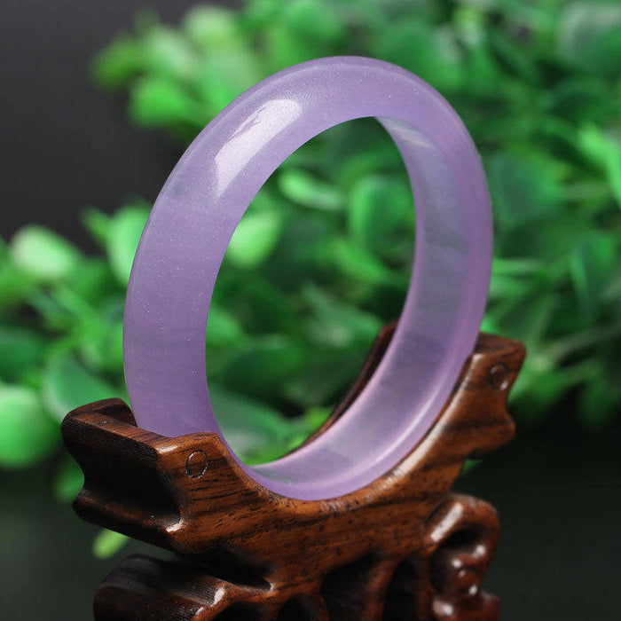10% OFF- 55-65 mm Certified Natural Icy Purple Jadeite Emerald A*Jade HandCarved Bangle A19402018