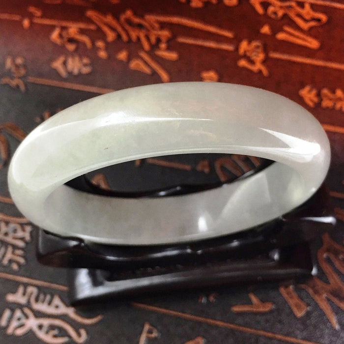 10% OFF- 55/56/57 mm Certified Natural Ice Jadeite Emerald A Jade HandCarved Bracelet Bangle 1906
