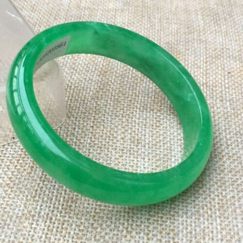 10% OFF- 55/56/57mm Certified Natural Green Jadeite Emerald A*Jade HandCarved Bangle x2561