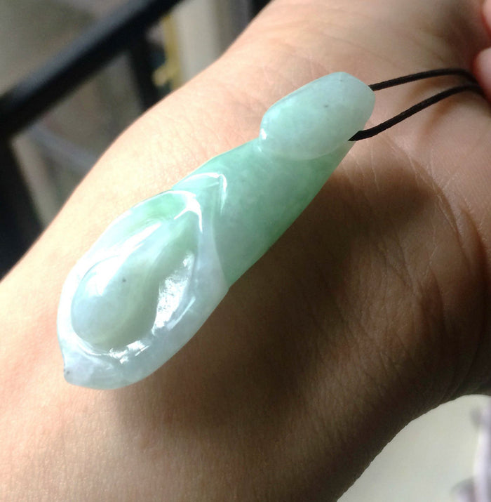 10% OFF on Sale- Certified Natural Icy Green Jadeite Emerald Jade Orchid Pendant "Grade A"