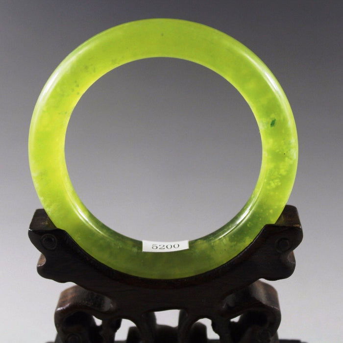 10% OFF on Sales- 57 mm-Certified Natural Ice Emerald A*Jade HandCarved Bangle 4196