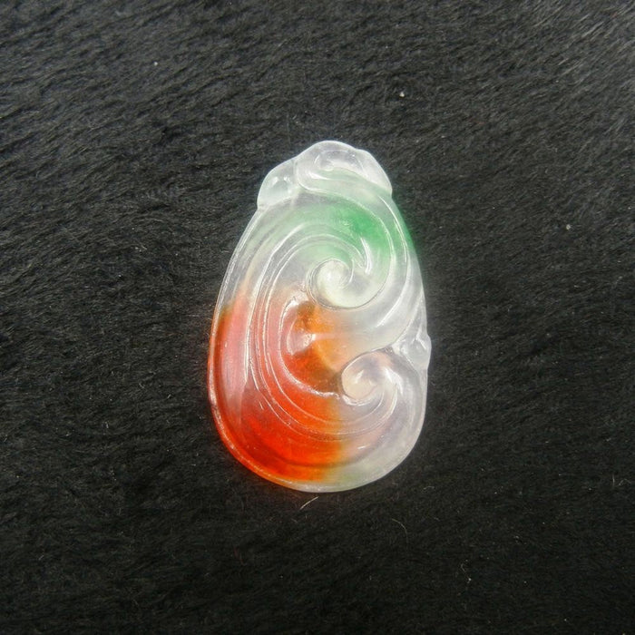 10% OFF on Sales- Certified Natural Ice Jadeite Emerald Jade tablets Dragon Ruyi Pendant《Grade A》