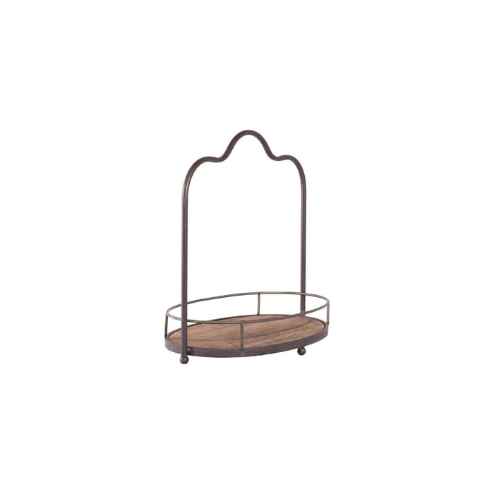 Antique Wood & Metal Tray