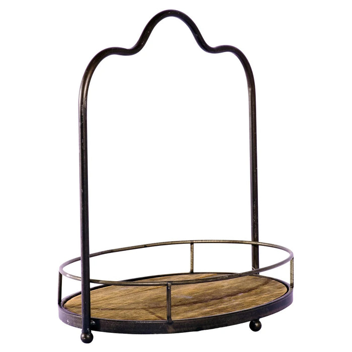 Antique Wood & Metal Tray