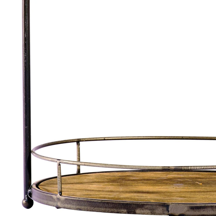 Antique Wood & Metal Tray