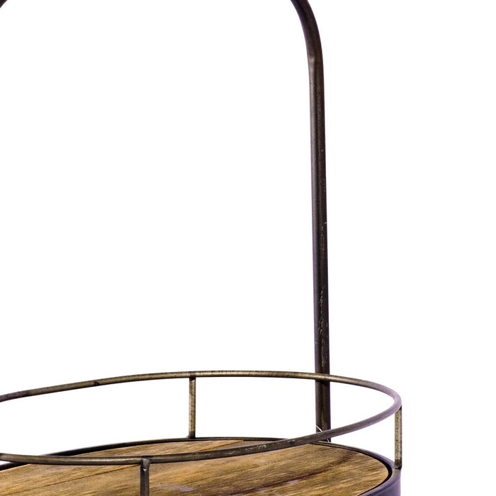 Antique Wood & Metal Tray