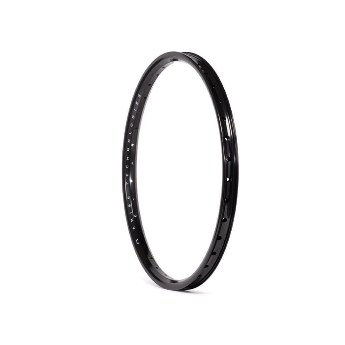 The Arise Argon Pro Rim (Front) is a black circular bicycle rim made from lightweight alloy, featuring a tubeless-ready design with vent holes. It exemplifies precision engineering and advanced performance against a white background.
