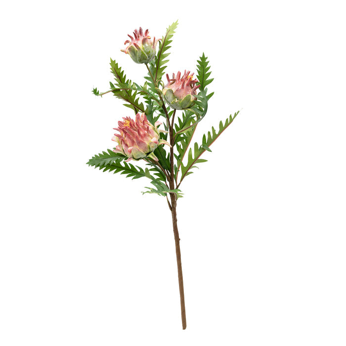 Artichoke Bush Pink Silk Flower Stem - 58cm
