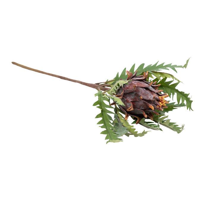 Artichoke Open Purple Silk Flower Stem - 52cm