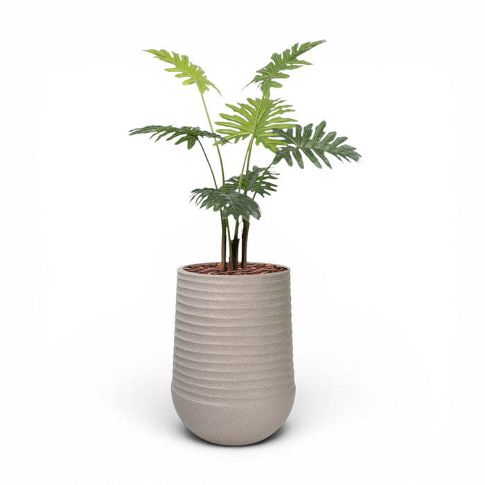 Artimis Planter L Beige With Philodendron 120cm