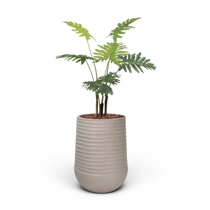 Artimis Planter L Beige With Philodendron 120cm