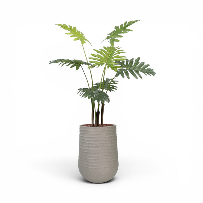 Artimis Planter M Beige With Philodendron 120cm