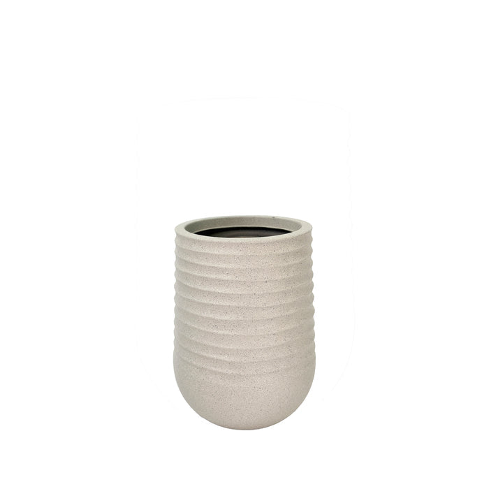 Artimis Mediterranean Beige Pot 28x37cm Terrazzo style, eco-friendly & weatherproof. Lightweight.