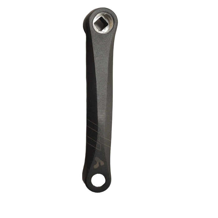 Bicycle crankset left arm alloy single speed top view by omobikes