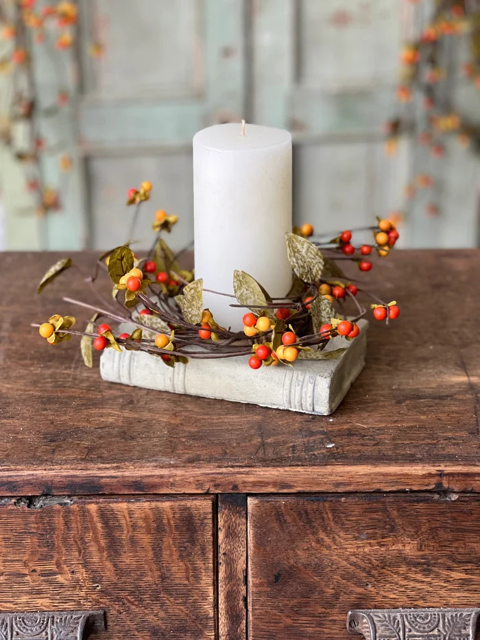 Bittersweet + Leaves Candle Ring