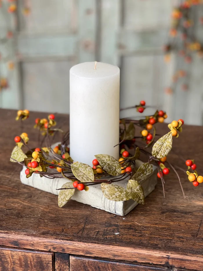 Bittersweet + Leaves Candle Ring