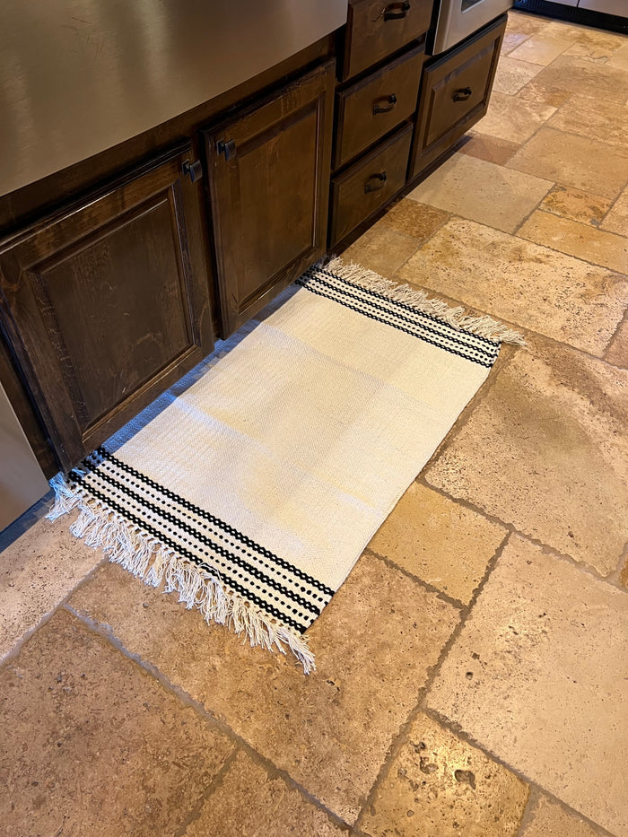 Black & Natural Stripe Rug