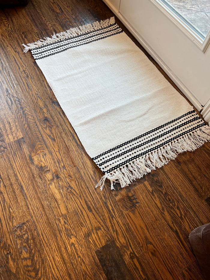 Black & Natural Stripe Rug