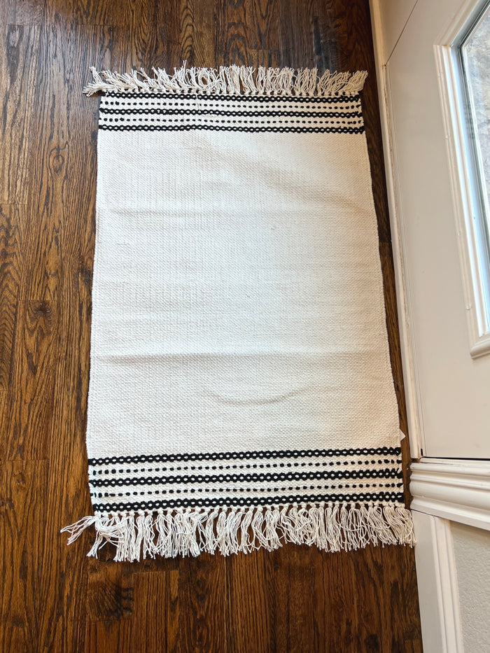 Black & Natural Stripe Rug