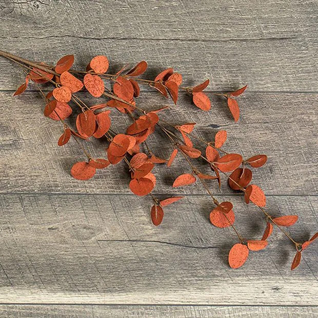 Burnt Orange Penny Leaf Spray