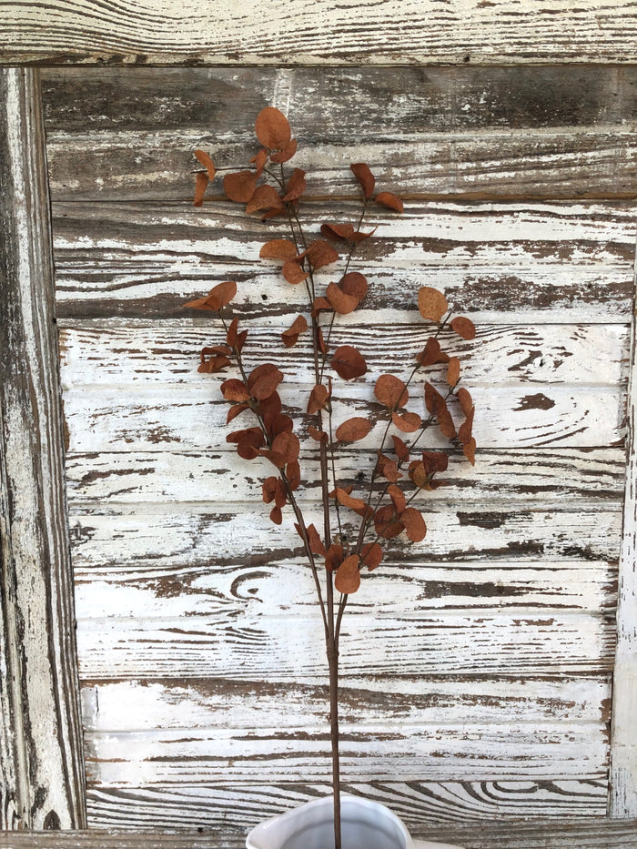 Burnt Orange Penny Leaf Spray