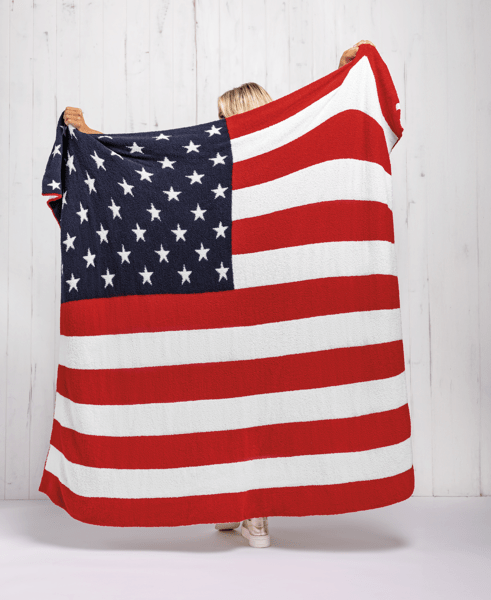 Chenille American Flag Blanket