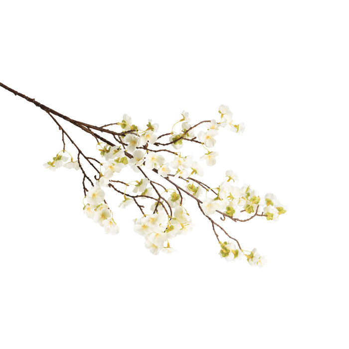 Cherry Blossom White Silk Flower Stem - 102cm