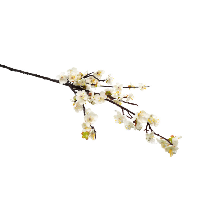 Cherry Blossom White Silk Flower Stem