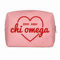 Chi Omega Pink & Red Heart Makeup Bag