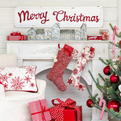 Corrugated Metal Merry Christmas Sign