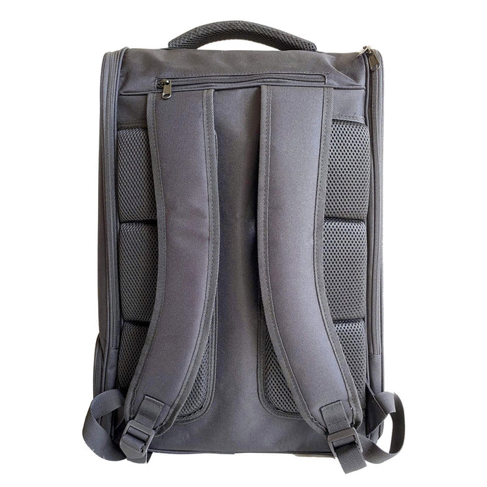The CTD Kit Bag, a black race backpack with padded shoulder straps, mesh back panels, and a top handle, lies flat against a white background.