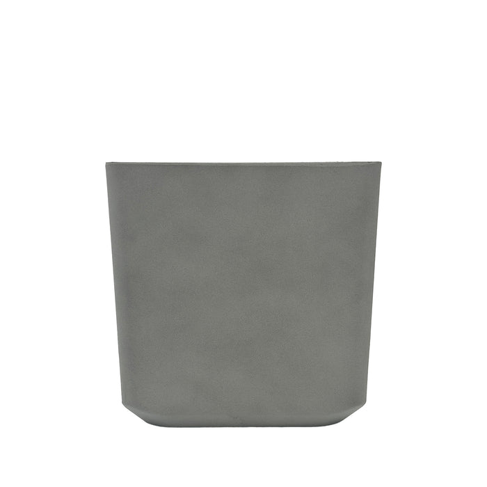 Sage Grey Cubic Planter 28.8x28x28cm. Eco-friendly lightweight polyresin that is weather proof, Side view.