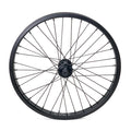The Cult Devotion 20 Inch Front Wheel is constructed with a black metal rim and spokes, and includes a smooth, sealed hub for improved performance.