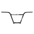 The Cult Heaven’s Gate 4pc Bars (22.2mm Clamp), a black BMX handlebar inspired by Brandon Begin, features “HEAVEN’S GATE” printed in white text across the top horizontal bar, shown isolated on a white background.