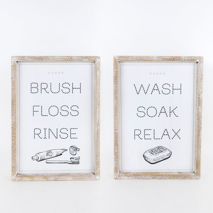 Double Sided Bathroom Sign