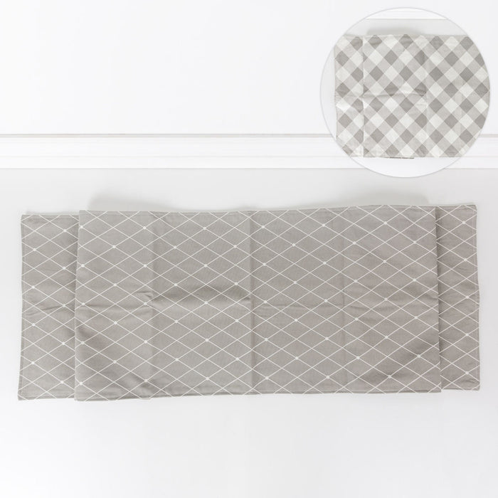 Double Sided Plaid & Crisscross Table Runner