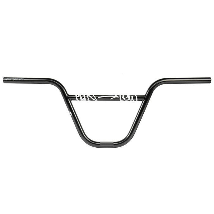 Eclat Controller V2 Handlebars (22.2mm Clamp) in black, featuring a crossbar, white graphic text at the center, and a smooth matte finish.