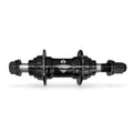The Eclat Cortex TA front hub features sealed bearings and multiple spoke holes made from 4130 CrMo, with branding and specs for durability and performance.