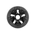 The Eclat Felix Guard Sprocket is a black CNC alloy sprocket with five bolt holes, featuring "Eclat" and "Felix" labels. It has a circular center with a star-shaped cutout, providing style and durability.
