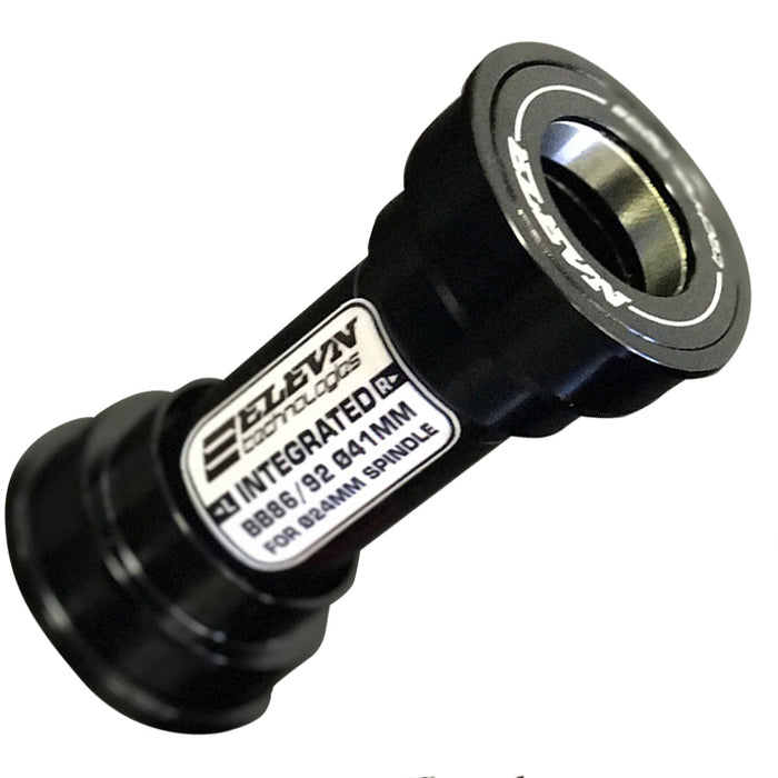 The Elevn Sealed PF-24 Bottom Bracket BB86 features a black design with a silver metal ring and an "Eleven Components" label, specifically designed for Press Fit 24mm crank spindles.