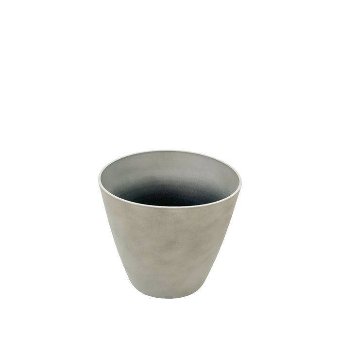 Essex Planter 28cm, Cement texture.Can be used indoors and outdoors, Fits just about anywhere, Light weight and weather resistant,Front view.