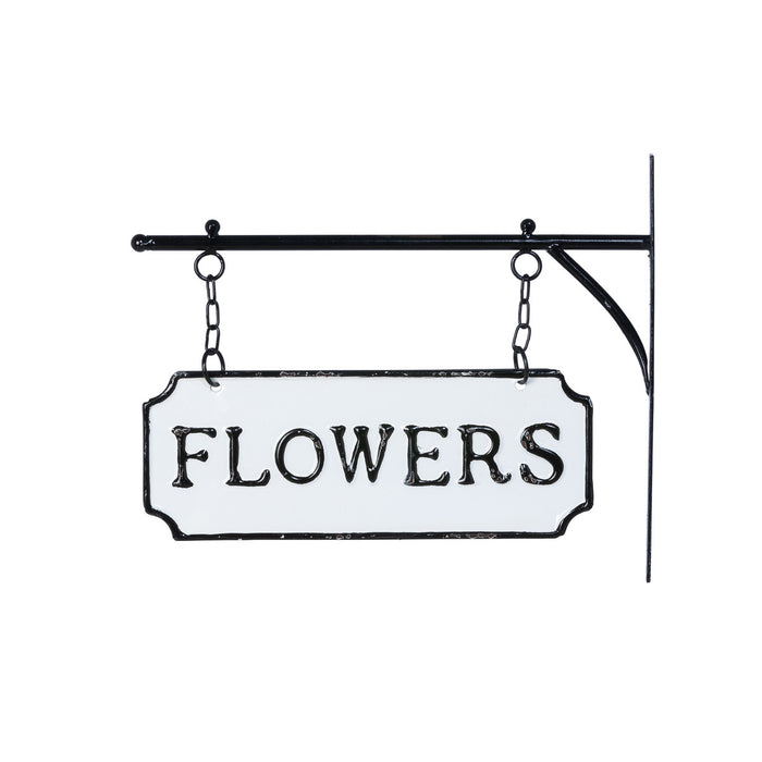 Flowers Tin Hanger Sign