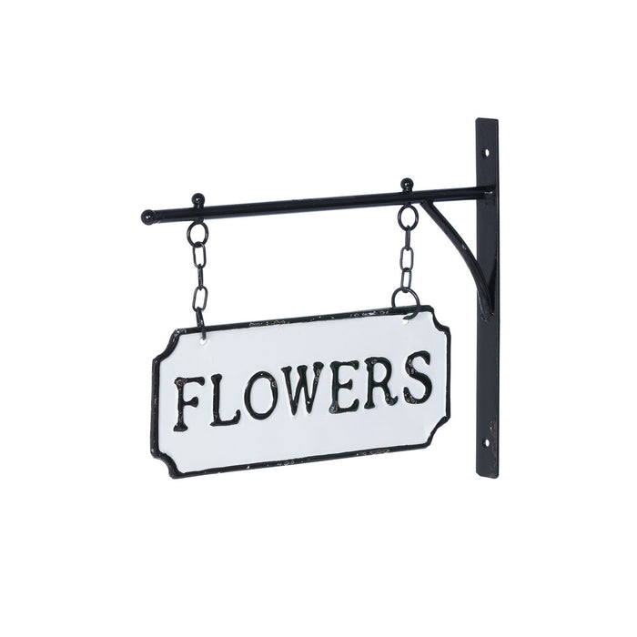 Flowers Tin Hanger Sign