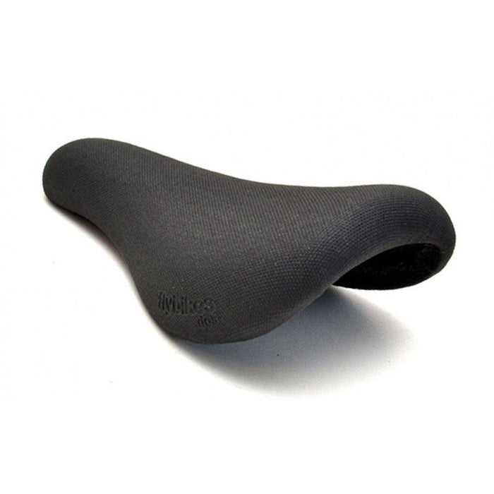The Fly Bikes Dos PC Tripod Seat (NOS) offers comfort and support with its textured surface, subtle branding, and lightweight plastic base.