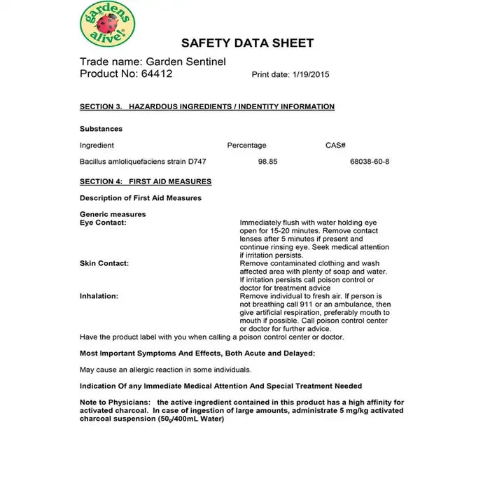 Garden Sentinel™ Organic Broad-Spectrum Biofungicide