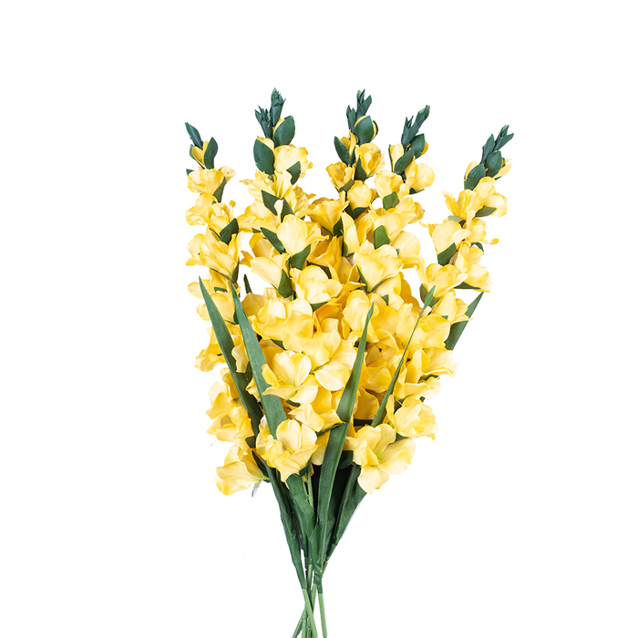 Gladiolus Yellow Silk Flower Stem - 100cm