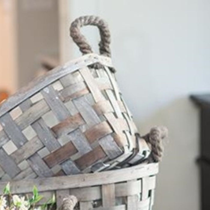 Gray Open Weave Baskets