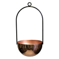 Decorative Hanging Aluminium Hemisphere Pot with hammerd finish and Handle to hang from